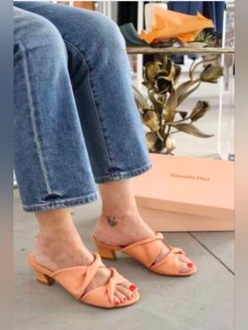 Samantha Pleet Tabernacle Sandal in Peach size 41